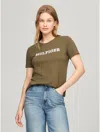 Tommy Hilfiger Embroidered Hilfiger Logo T In Army Green