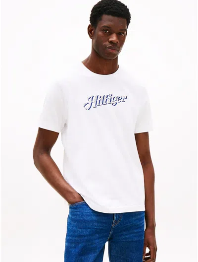 Tommy Hilfiger Embroidered Hilfiger Logo T In White