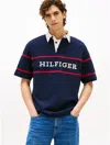 Tommy Hilfiger Embroidered Hilfiger Rugby In Blue
