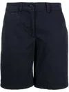 Tommy Hilfiger Embroidered-logo Cotton-lyocell-blend Shorts In Blue