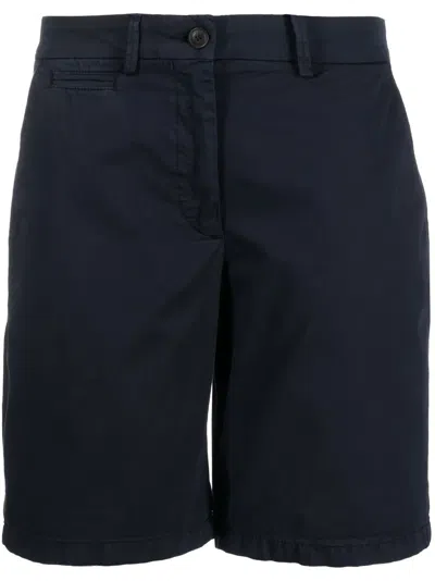 Tommy Hilfiger Embroidered-logo Cotton-lyocell-blend Shorts In Blue