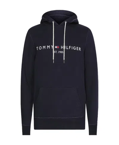 Tommy Hilfiger Embroidered Logo Hoodie In Black