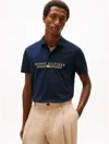 Tommy Hilfiger Embroidered Logo Interlock Polo In Blue