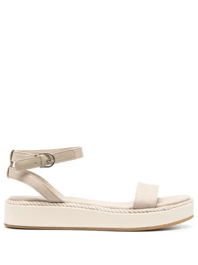 Tommy Hilfiger Embroidered-logo Platform Sandals In Green