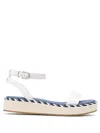 Tommy Hilfiger Embroidered-logo Platform Sandals In White