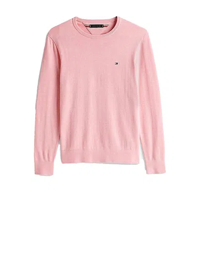 Tommy Hilfiger Embroidered Logo Pullover In Pink