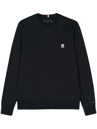 Tommy Hilfiger Embroidered-logo Sweatshirt In Blue