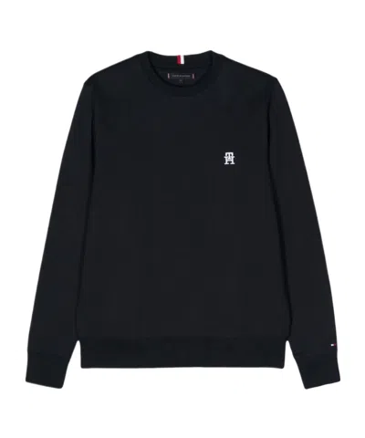 Tommy Hilfiger Embroidered-logo Sweatshirt In Blue