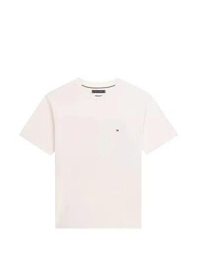 Tommy Hilfiger Embroidered-logo T-shirt In Neutral