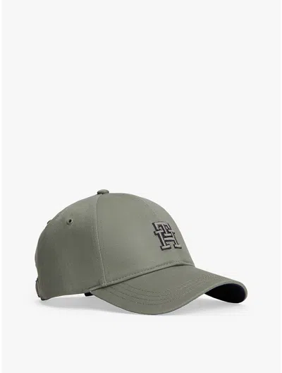 Tommy Hilfiger Embroidered Monogram Baseball Cap In Green