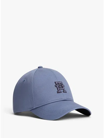 Tommy Hilfiger Embroidered Monogram Baseball Cap In Blue
