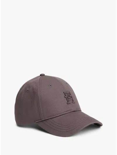 Tommy Hilfiger Embroidered Monogram Baseball Cap In Gray