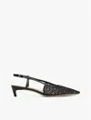 Tommy Hilfiger Embroidered Monogram Heeled Slingback