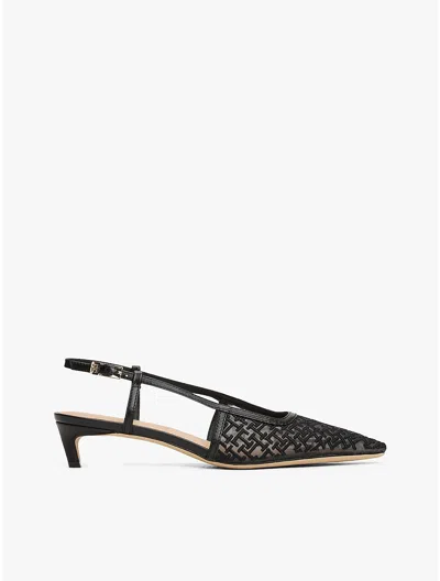 Tommy Hilfiger Embroidered Monogram Heeled Slingback