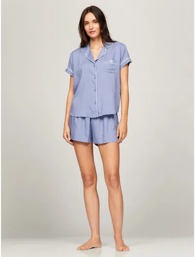Tommy Hilfiger Th Logo Sleep Set In Liberty Blue
