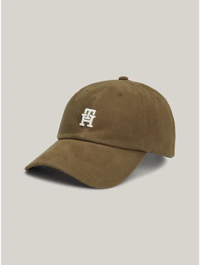 Tommy Hilfiger Embroidered Monogram Soft Cap In Utility Olive