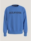 Tommy Hilfiger Embroidered Monotype Crewneck In Blue Spell