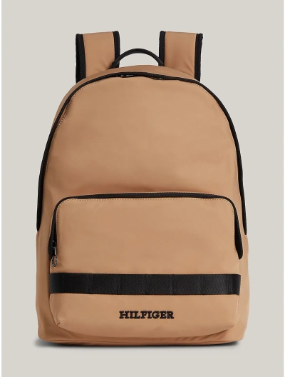 Tommy Hilfiger Embroidered Monotype Dome Backpack In Classic Khaki