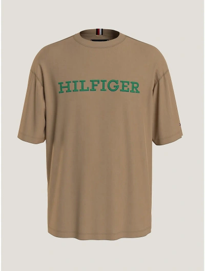 Tommy Hilfiger Embroidered Monotype Logo T In Classic Khaki