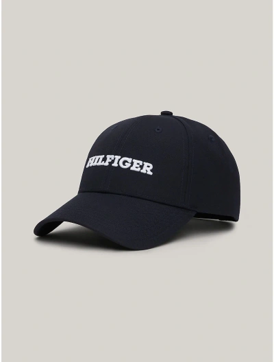 Tommy Hilfiger Embroidered Monotype Snap Back Cap In Space Blue