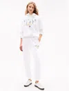 Tommy Hilfiger Embroidered Multicolor Logo Sweatpant In Ecru