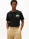 Tommy Hilfiger Embroidered Nyc Logo T In Black