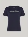 Tommy Hilfiger Embroidered Script Logo T In Navy