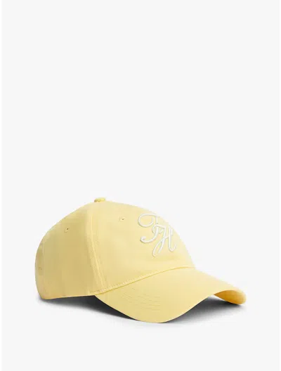 Tommy Hilfiger Embroidered Script Monogram Baseball Cap In Citronella