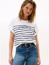 Tommy Hilfiger Embroidered Stripe T In White