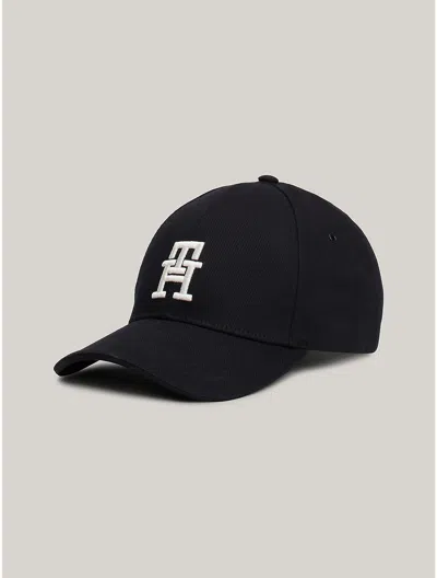 Tommy Hilfiger Embroidered Th Baseball Hat In Black