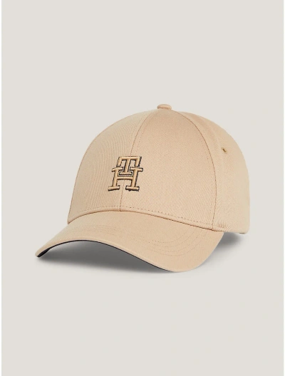 Tommy Hilfiger Embroidered Th Logo Twill Cap In Classic Khaki / Space Blue