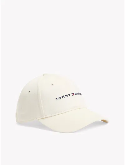 Tommy Hilfiger Embroidered Tommy Logo Baseball Cap In Vanilla