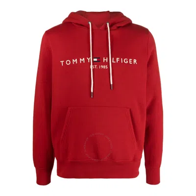 Tommy Hilfiger Logo-embroidered Hoodie In Black