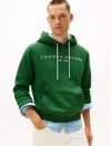 Tommy Hilfiger Embroidered Tommy Logo Hoodie In Green