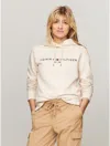 Tommy Hilfiger Embroidered Tommy Logo Hoodie In Beige Heather