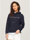 Tommy Hilfiger Embroidered Tommy Logo Hoodie In Navy