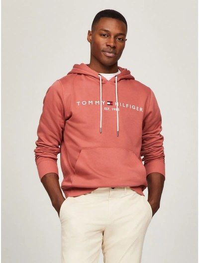 Tommy Hilfiger Embroidered Tommy Logo Hoodie In Red Fascination