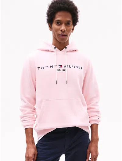 Tommy Hilfiger Embroidered Tommy Logo Hoodie In Whimsy Pink