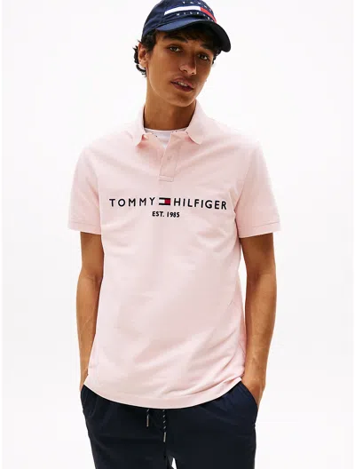 Tommy Hilfiger Embroidered Tommy Logo Polo In Pink