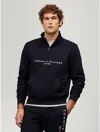 Tommy Hilfiger Embroidered Tommy Logo Quarter In Navy