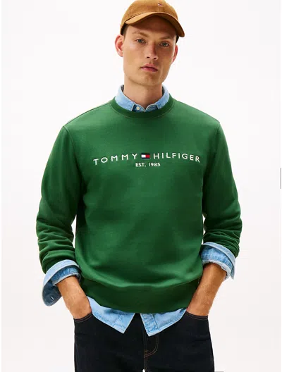 Tommy Hilfiger Embroidered Tommy Logo Sweatshirt In Green