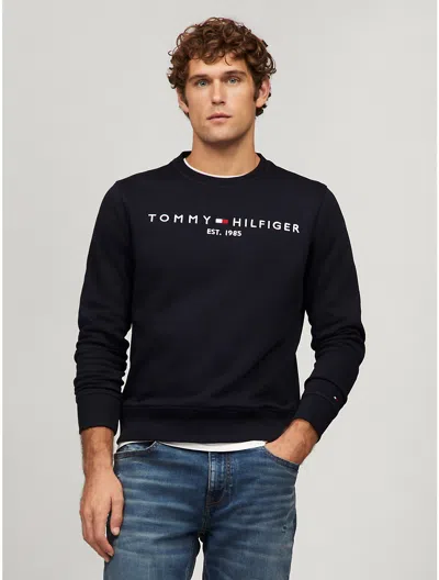 Tommy Hilfiger Embroidered Tommy Logo Sweatshirt In Navy