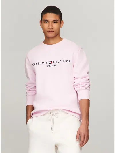 Tommy Hilfiger Embroidered Tommy Logo Sweatshirt In Simple Pink