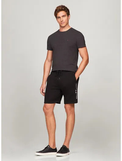 Tommy Hilfiger Embroidered Tommy Logo Sweatshort In Black