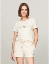 Tommy Hilfiger Embroidered Tommy Logo T In Beige Heather