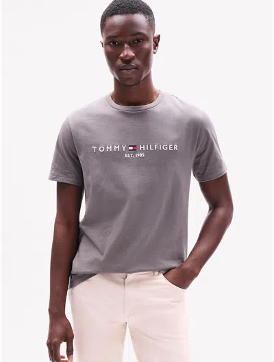 Tommy Hilfiger Embroidered Tommy Logo T In Shady Stone