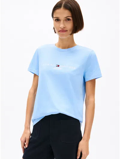 Tommy Hilfiger Embroidered Tommy Logo T In Vessel Blue