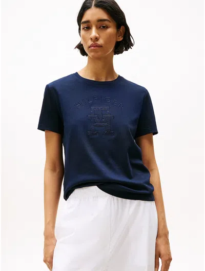 Tommy Hilfiger Embroidered Tonal Monogram Logo T