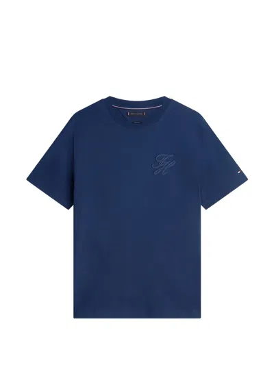 Tommy Hilfiger Embroidery-logo T-shirt In Blue