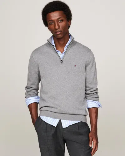 Tommy Hilfiger Intechno Knit Quarter In Medium Grey Heather